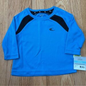 Carter's Baby Boys Black and Blue Long Sleeve Performance Tee - Size 6 Months